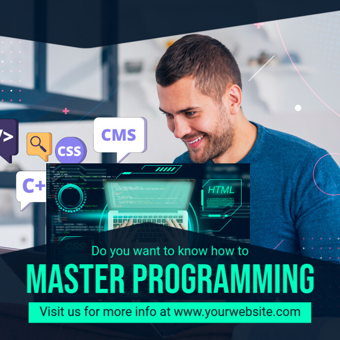 Black Professional Master Programming Instagram Post template