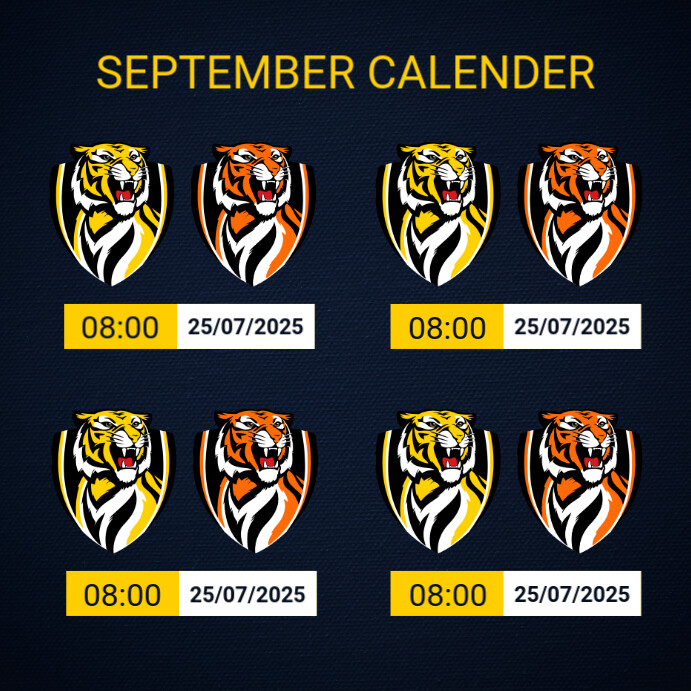 Black Professional Match Schedule Instagram Post template