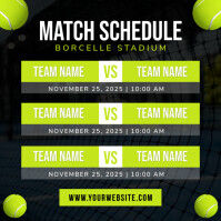Black Professional Match Schedule Instagram Post template