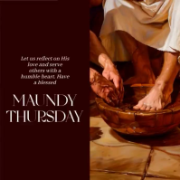 Black Professional Maundy Thursday Instagram Post Video template