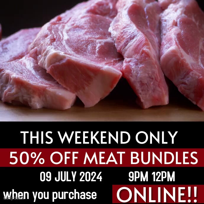 Meat Raffle Banners Black Professional Meat Raffle Sale Instagram Template | PosterMyWall