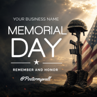 黑色 Memorial Day โพสต์บน Instagram Template