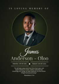Black Professional Memorial Service A2 template