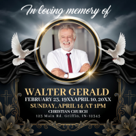 Black Memorial Service Publicación de Instagram Template