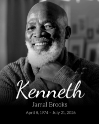 Black Memorial Service Instagram Portrait Template - Page 1