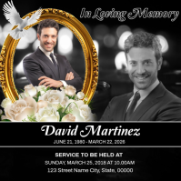 黑色 Memorial Service Message Instagram Template