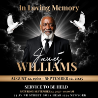 Black Professional Memorial Service Instagram Post Instagram-opslag template