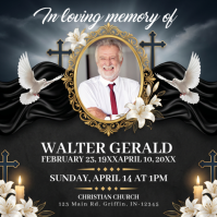 Black Professional Memorial Service Square Vierkant (1:1) template
