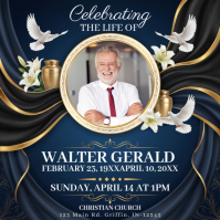 Black Professional Memorial Service Square Persegi (1:1) template
