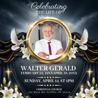 Noir Memorial Service Persegi Template