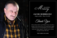 Black Memorial Thank You Label Template