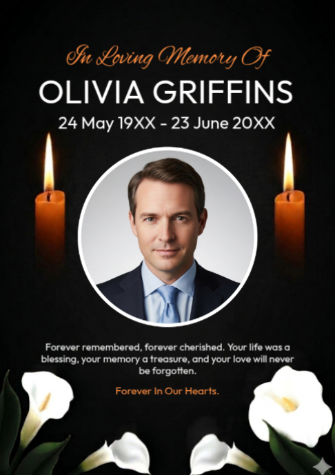 Black Memorial Tribute A2 Template | PosterMyWall