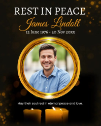 Black Professional Memorial Tribute Instagram Portrait Video template