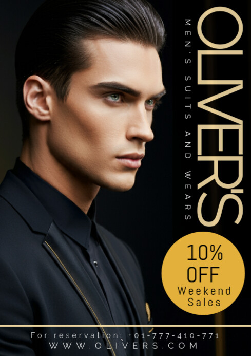 Copy of Black Professional Men's Suits And Shirts Ads A4 | PosterMyWall