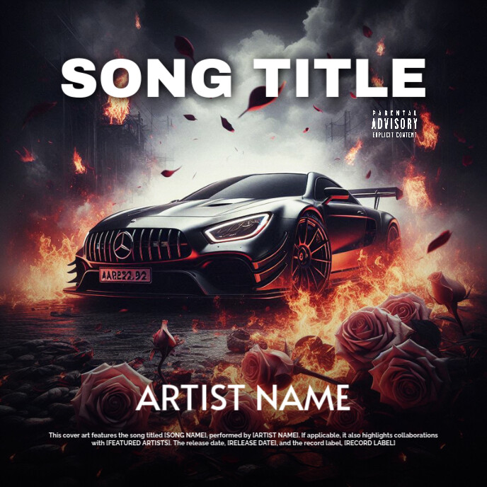 Black Professional Mercedes Album Cover Template | PosterMyWall