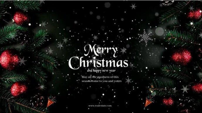 Black Professional Merry Christmas 2024 Video Templates  Digital Display (16:9)