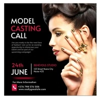 Black Professional Model Casting Call Instagram Post template