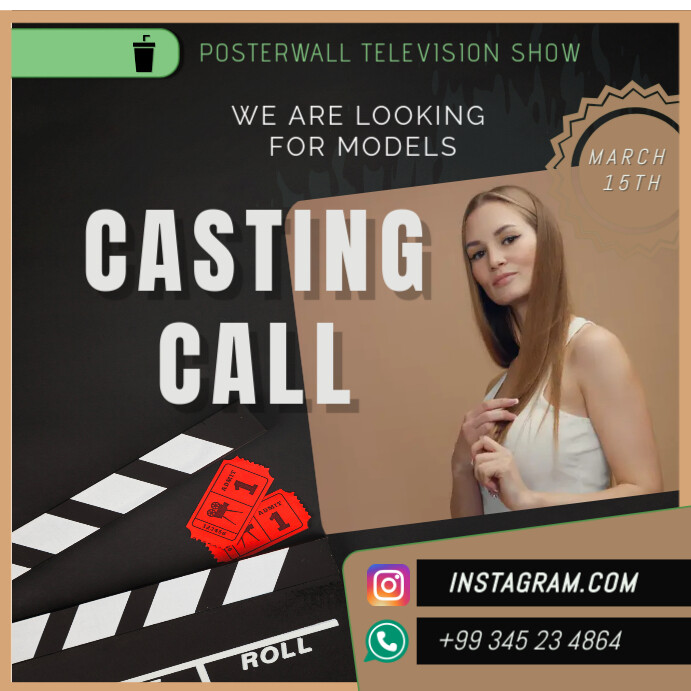 Black Professional Model Casting Call Instagram Post Template ...