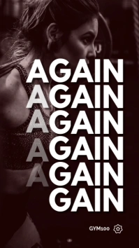 Black Professional Modern Gym Fitness Wall Poster Instagram Story template