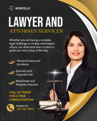 Black Professional Modern Law Firm And Legal Services Flyer Instagram Portrait template
