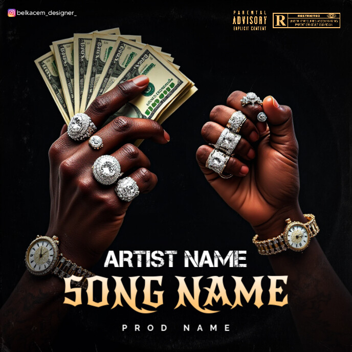 Black Professional Money  Album Cover Capa de álbum template
