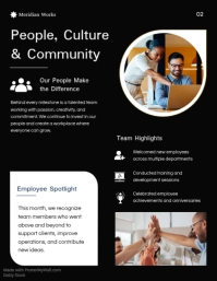 Black Monthly Newsletter Flyer Template - Page 3