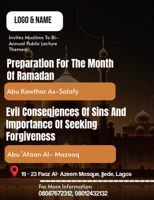 Black Professional Muslim Lecture  Flyer (us Letter) template