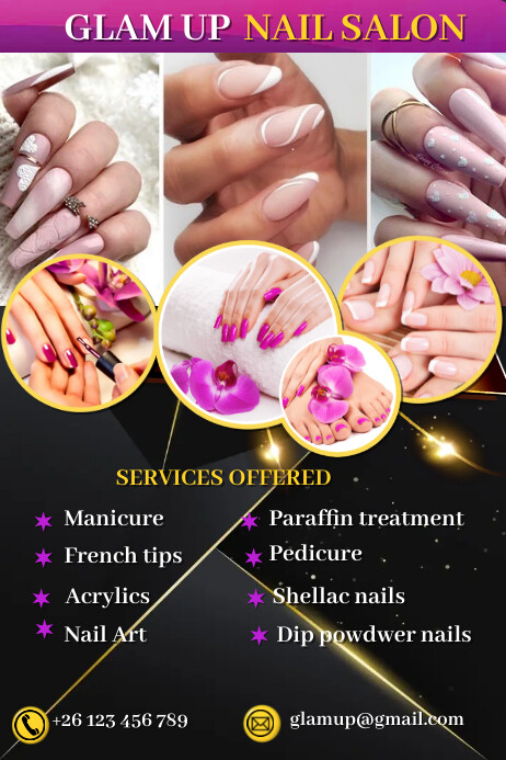 Copy of Black Professional Nail Salon Poster Poster | PosterMyWall