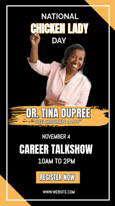 Black Professional National Chicken Lady Day  Instagram Story template