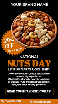 Black Professional National Nuts Day  Instagram Story template
