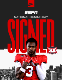 Black Professional National Signing Day Flyer ใบปลิว (US Letter) template