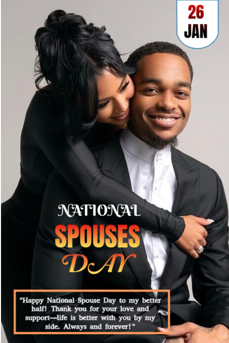Black Professional National Spouse Day  Pinterest Graphic template