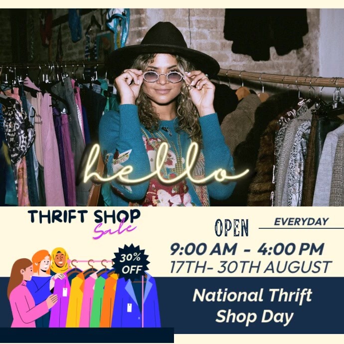 Black Professional National Thrift Shop Day Instagram Post Template ...