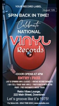 Black Professional National Vinyl Records Day  Instagram Story template