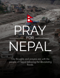 Zwart Nepal Flood Relief Flyer Template