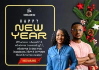 Black Professional New Year A6 template