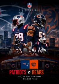 黑色 NFL Game A4 Template