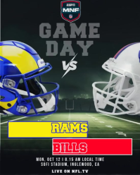 黑色 NFL Game Day Instagram Portrait Template