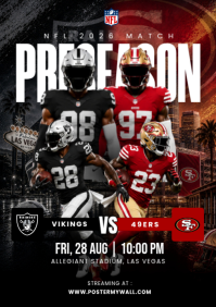 Preto NFL Preseason Game A4 Template