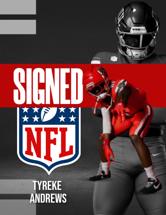 Copy of Black Professional NFL Signing Announcement Flyer | PosterMyWall