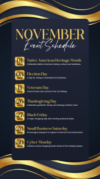 Black November Event Schedule Instagram Story Template