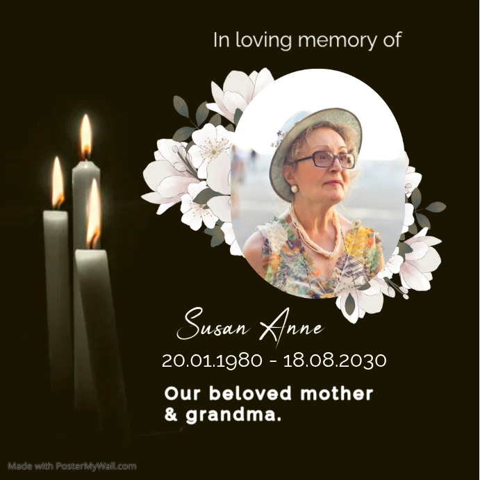 Black Professional Obituary Instagram Post Template | PosterMyWall