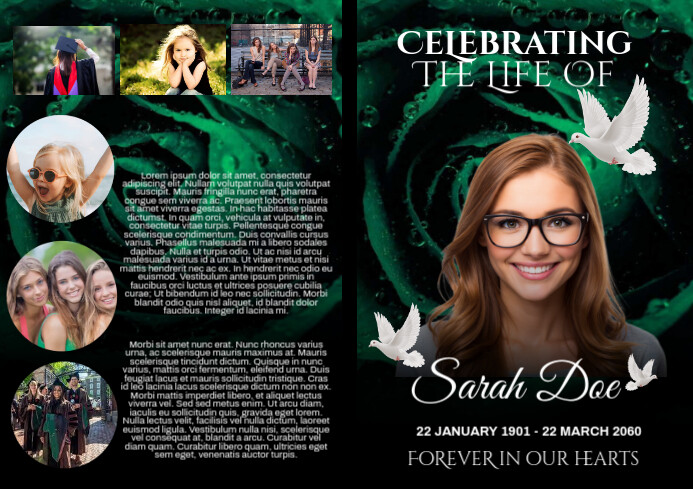 Black Professional Obituary Program A3 template