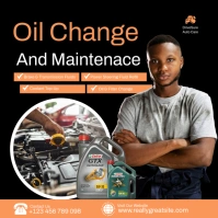 Black Professional  Oil Change & Car Maintenance Services Flyer Template Instagram Post