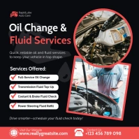 Black Professional  Oil Change & Fluid Services Promotion Template Instagram Post Instagram-Beitrag