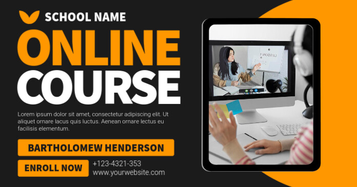 Black Professional Online Course Facebook Shared Image template