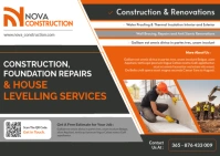 Black Professional Orange And Black And White Colors Construction Company Advertisement Postcard 202 Carte postale template