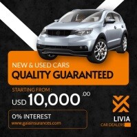 Black Professional Orange White And Black Car Dealership Advertisement  Instagram Post template