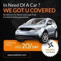 Black Professional Orange White And Black Car Rental Advertisement Instagram Post Banner 2025 2026 2 template