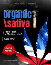 Black Professional Organic Sativa Flyer (us Letter) template